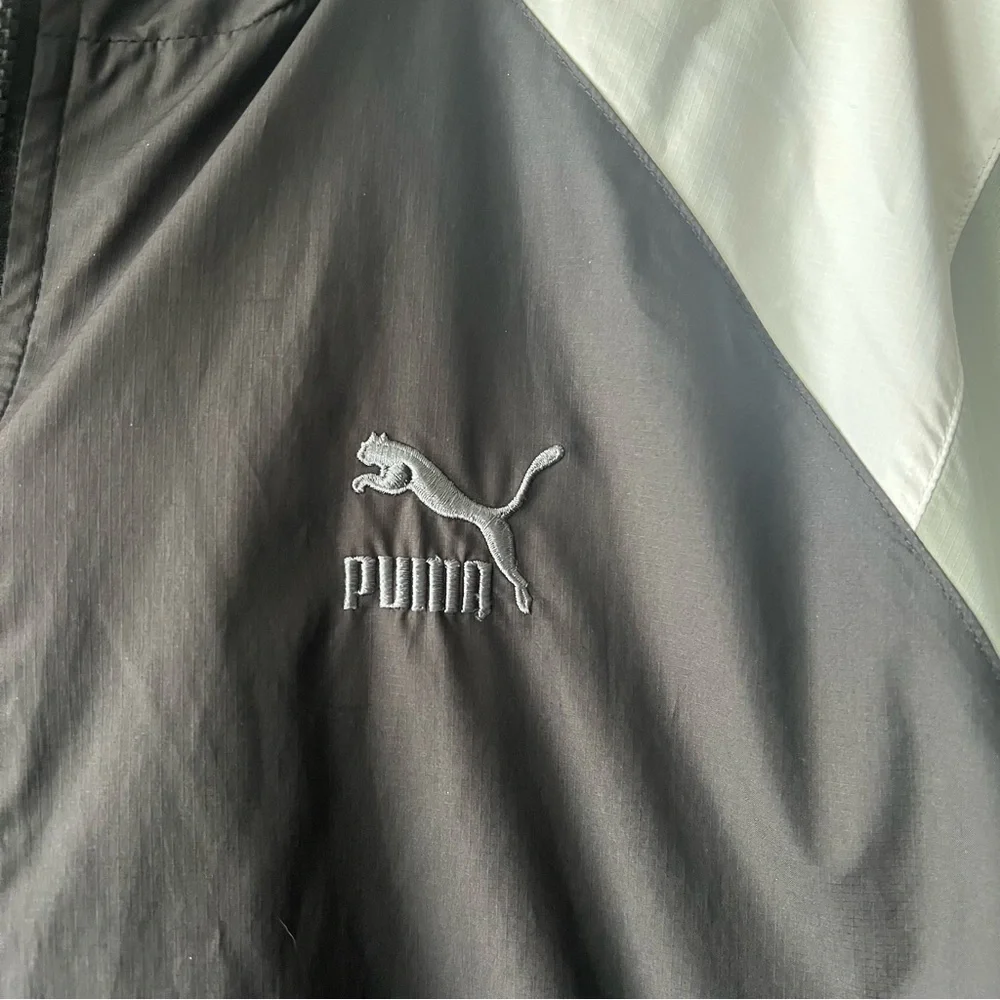 Puma Men’s Black and White Track Jacket Size Large